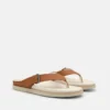 Pedro's Buckle Thong Sandals - Black - Cognac